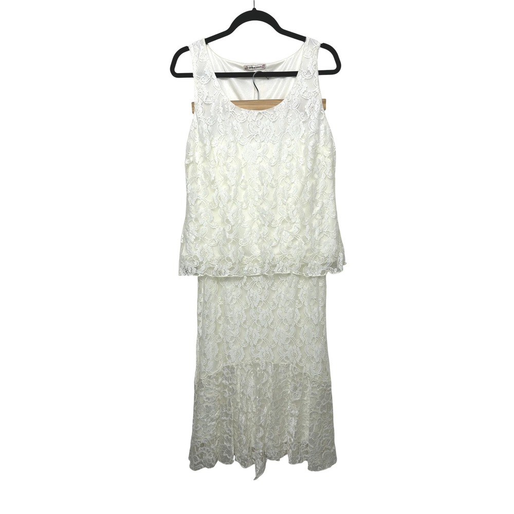 Spencer Alexis Womens 12 Lace 3 piece Dress Set fairy bridal boho angel romance - Picture 4 of 16